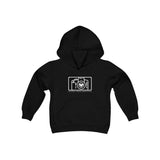 National Foodie Association (White Outline) - Youth Heavy Blend Hooded Sweatshirt
