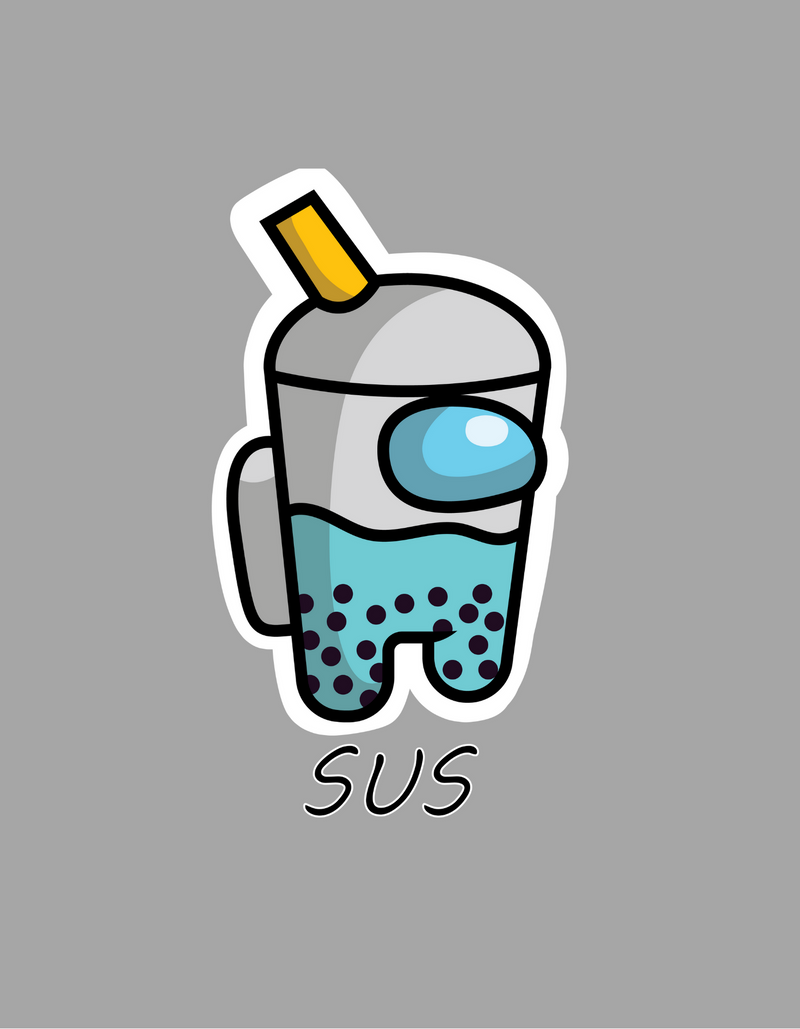 Among Us Cyan Boba - Women's Ideal Racerback Tank